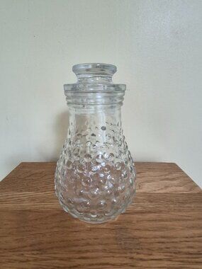 Graduated Clear Bubble Glass Jar w/ Lid